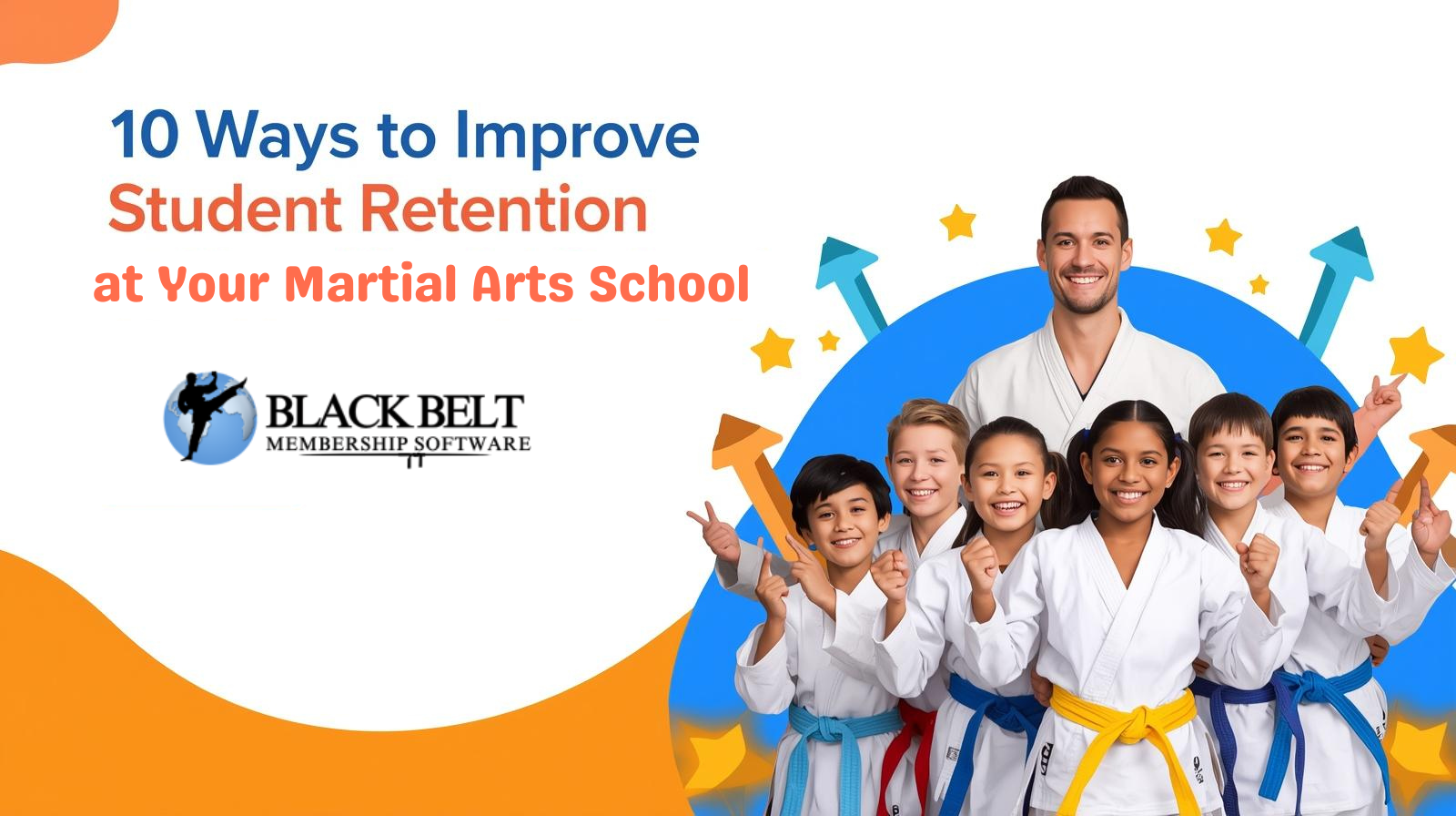 A martial arts instructor guiding students of different ages during class, highlighting engagement, progress, and community in a professional school setting.
