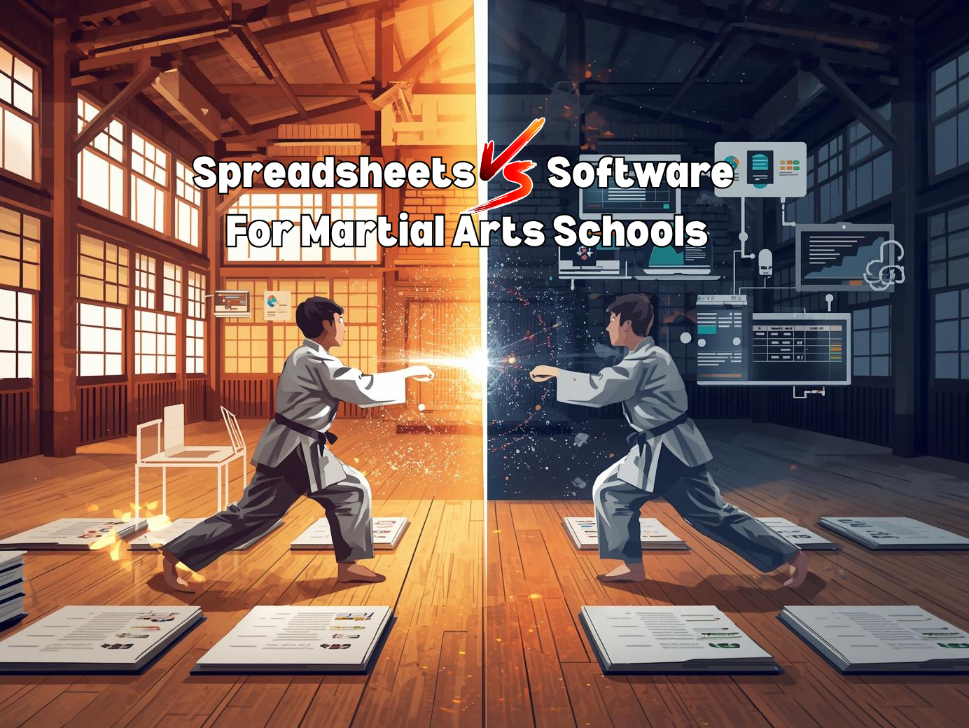 Martial arts instructor managing student database with Black Belt Membership Software instead of spreadsheets.