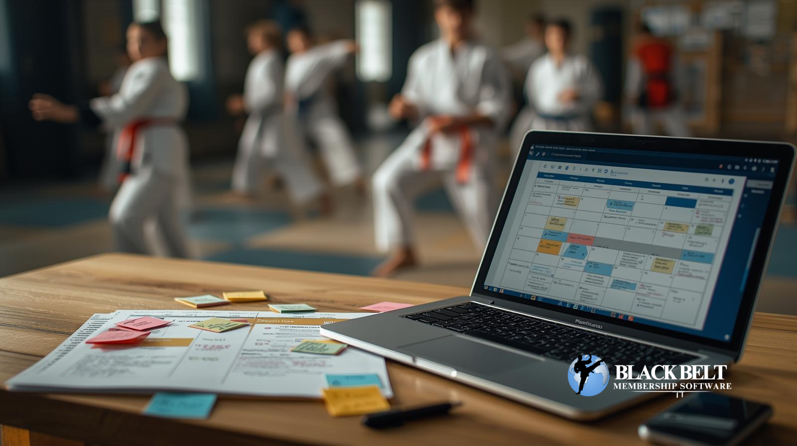 Martial arts marketing calendar with seasonal programs and student activities