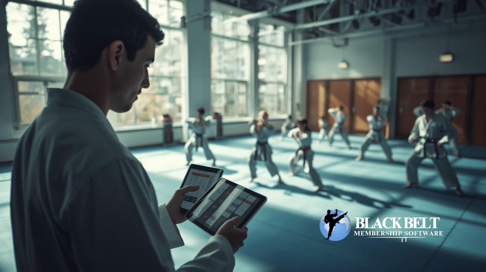 Taekwondo instructor managing automatic payments in a Vancouver